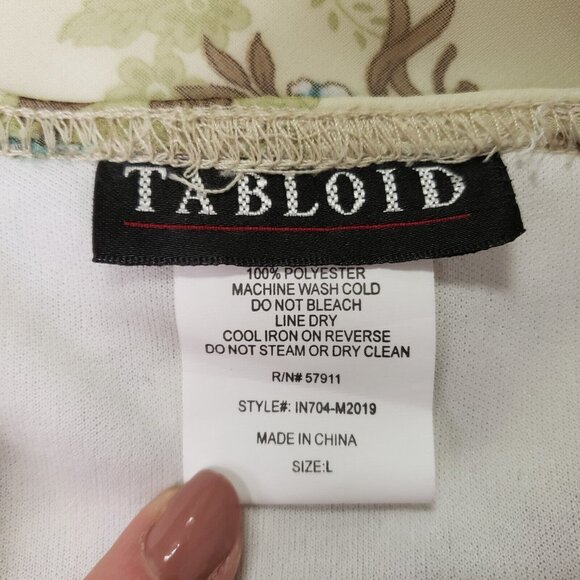 Vintage Tabloid Womens Sheer Floral Midi Skirt Size L Green Spring Forest Fairy - Picture 3 of 7